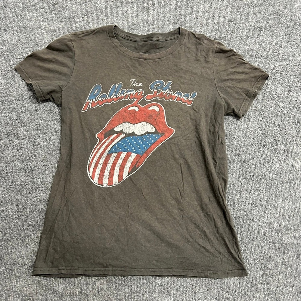 The Rolling Stones T-Shirt Womens Size S Gray Tour of America 78 Graphic Tee